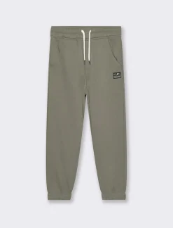 Bambino Piazza Italia Bambino|Leggings E Jogger<Jogger in felpa garzata tinta unita, vita e fondo gamba con elastico - militare