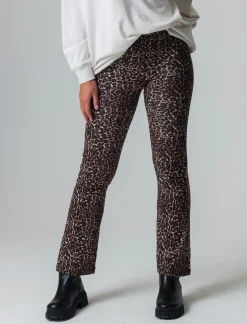 Donna Piazza Italia Donna|Pantaloni<Legging fantasia in punto milano modello flare con zip sul fianco - var 1