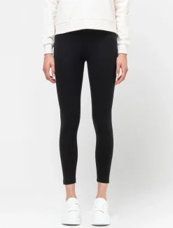 Donna Piazza Italia Pantaloni<Legging in tessuto elastico di cotone vita alta -