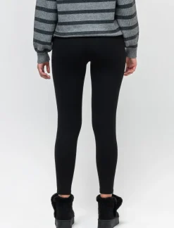 Donna Piazza Italia Donna|Pantaloni<Leggings a vita in punto milano con elastico lavorato -