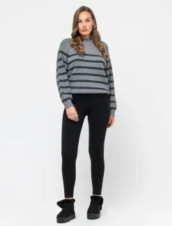 Donna Piazza Italia Donna|Pantaloni<Leggings a vita in punto milano con elastico lavorato -