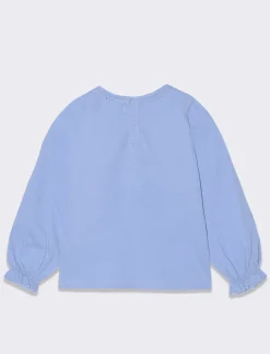 Piazza Italia Neonata<Maglia girocollo e manica lunga, con elastici e rouches ai polsi con stampa frontale -