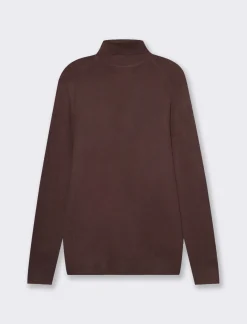 Uomo Piazza Italia Maglieria<Maglia a collo alto a costine slim fit - Bordeaux