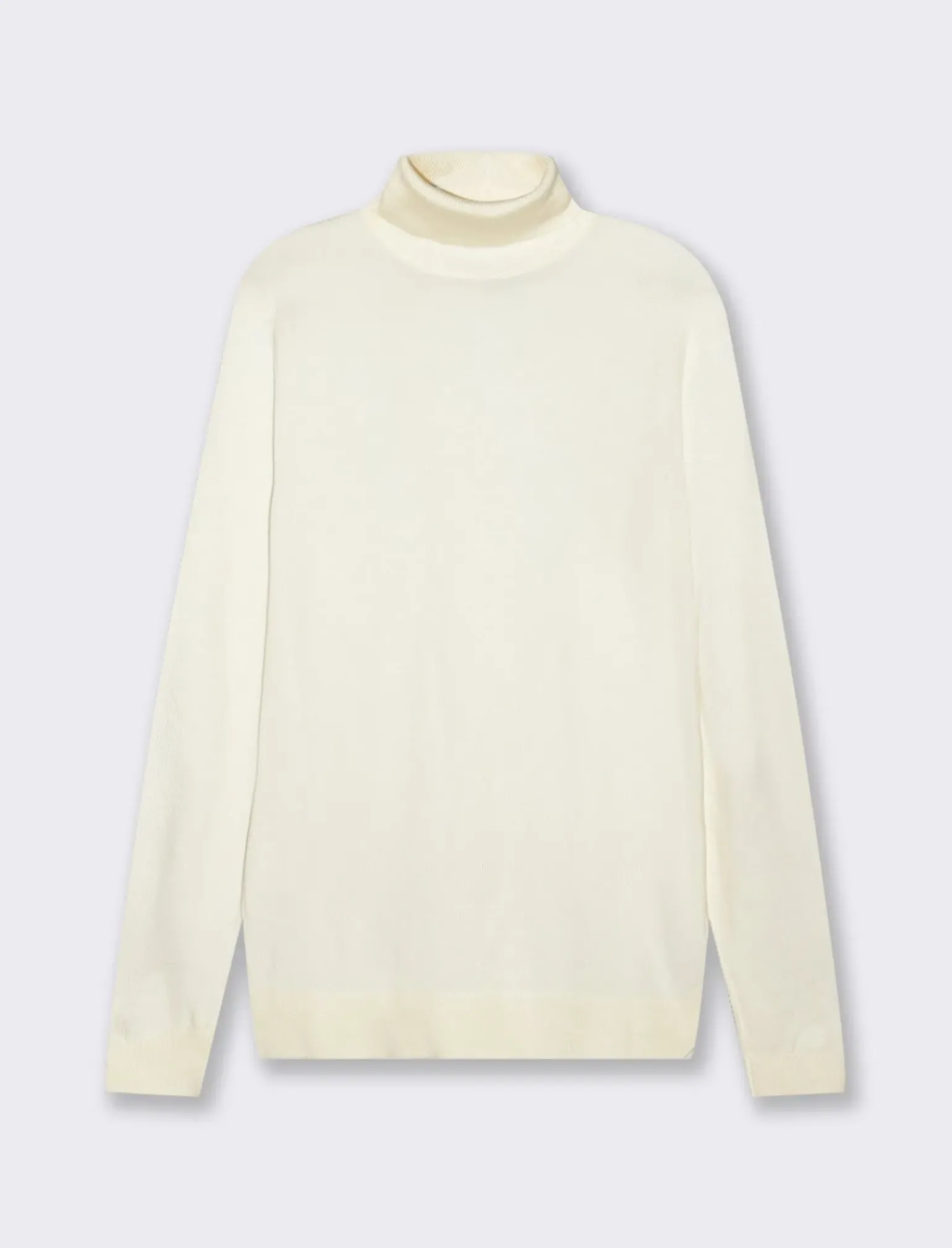 Uomo Piazza Italia Maglieria<Maglia a collo alto a costine slim fit - latte