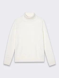 Donna Piazza Italia Donna|Maglieria<Maglia a collo alto basica in maglia fine vestibilità comfort - Avorio