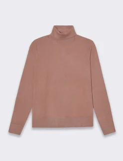 Donna Piazza Italia Donna|Maglieria<Maglia a collo alto basica in maglia fine vestibilità comfort - castoro