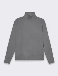 Donna Piazza Italia Donna|Maglieria<Maglia a collo alto basica in maglia fine vestibilità comfort - Antracite melange