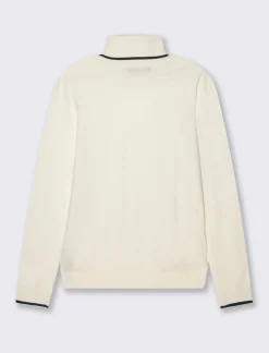 Donna Piazza Italia Donna|Maglieria<Maglia a collo alto con dettaglio a contrasto su collo e polsini - Avorio