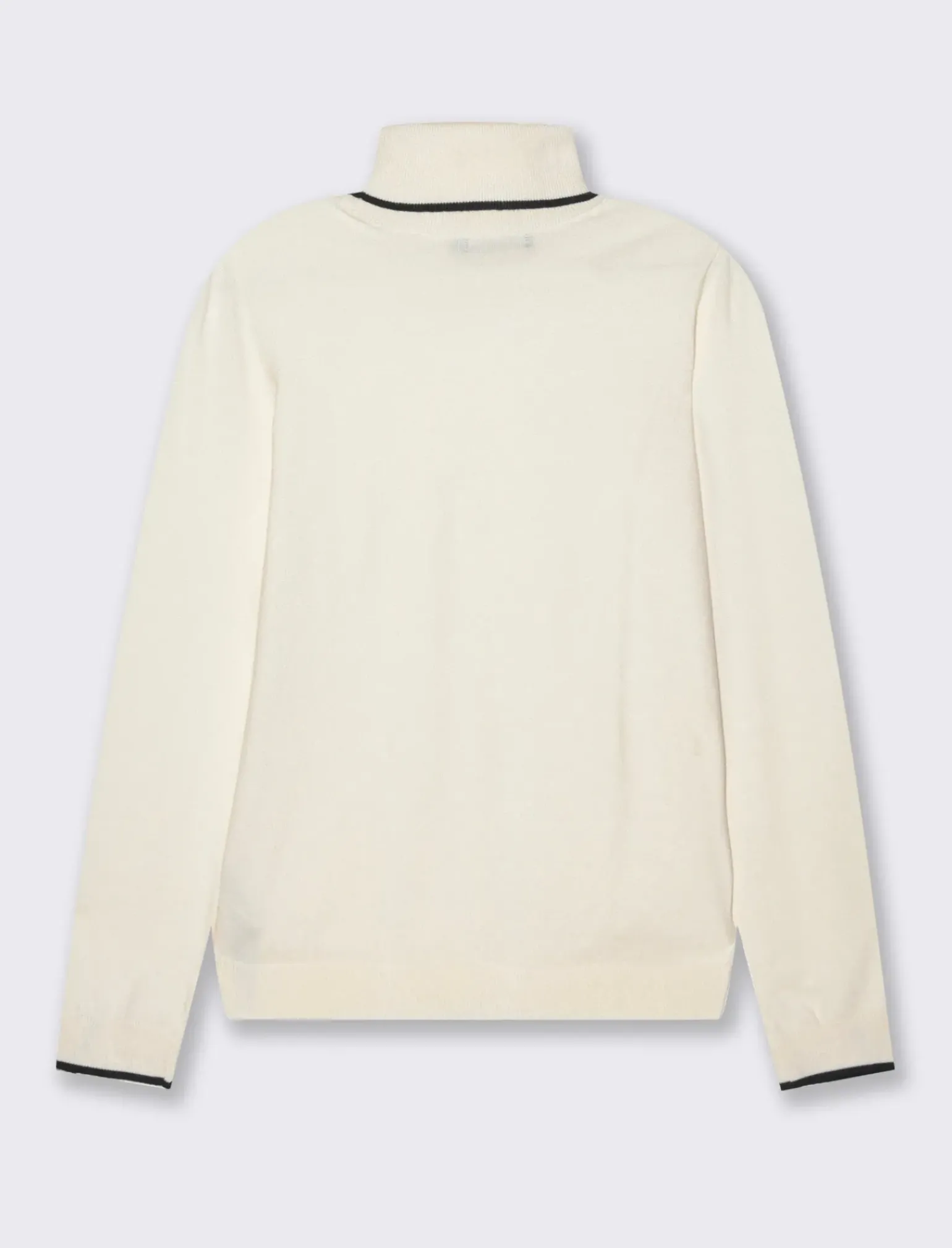 Donna Piazza Italia Donna|Maglieria<Maglia a collo alto con dettaglio a contrasto su collo e polsini - Avorio