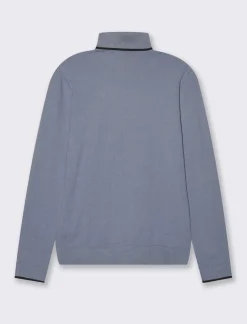 Donna Piazza Italia Donna|Maglieria<Maglia a collo alto con dettaglio a contrasto su collo e polsini - Celeste