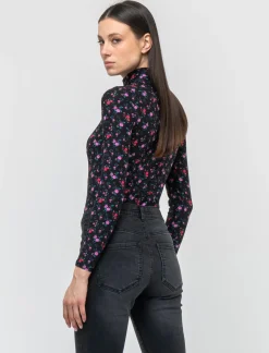 Donna Piazza Italia Donna|Maglieria<Maglia a collo alto fantasia con maniche lunghe vestibilità slim - var 1