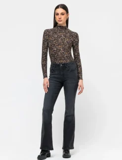 Donna Piazza Italia Donna|Maglieria<Maglia a collo alto fantasia con maniche lunghe vestibilità slim - var 2