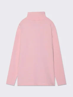 Piazza Italia Bambina|T-Shirt E Top<Maglia a collo alto in cotone elasticizzato e stampe frontali con strass adesivi decorativi -