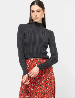 Donna Piazza Italia Maglieria<Maglia a collo alto in morbido filato a coste - mel.