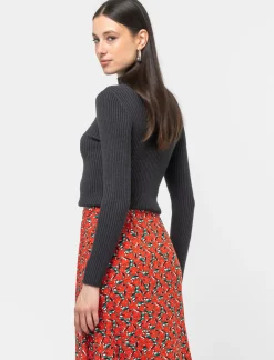 Donna Piazza Italia Maglieria<Maglia a collo alto in morbido filato a coste - mel.