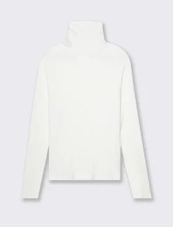 Donna Piazza Italia Donna|Maglieria<Maglia a collo alto manica lunga con cuciture in rilievo - Avorio