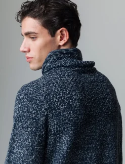 Uomo Piazza Italia Maglieria<Maglia a collo sciallato regolabile con coulisse lavorazione jacquard -