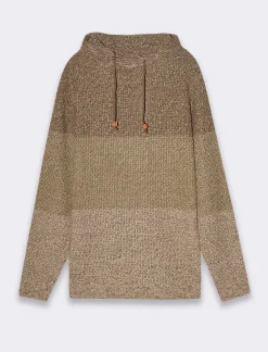 Uomo Piazza Italia Maglieria<Maglia a collo sciallato regolabile con coulisse lavorazione jacquard - kaki