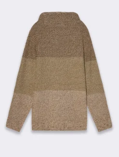 Uomo Piazza Italia Maglieria<Maglia a collo sciallato regolabile con coulisse lavorazione jacquard - kaki