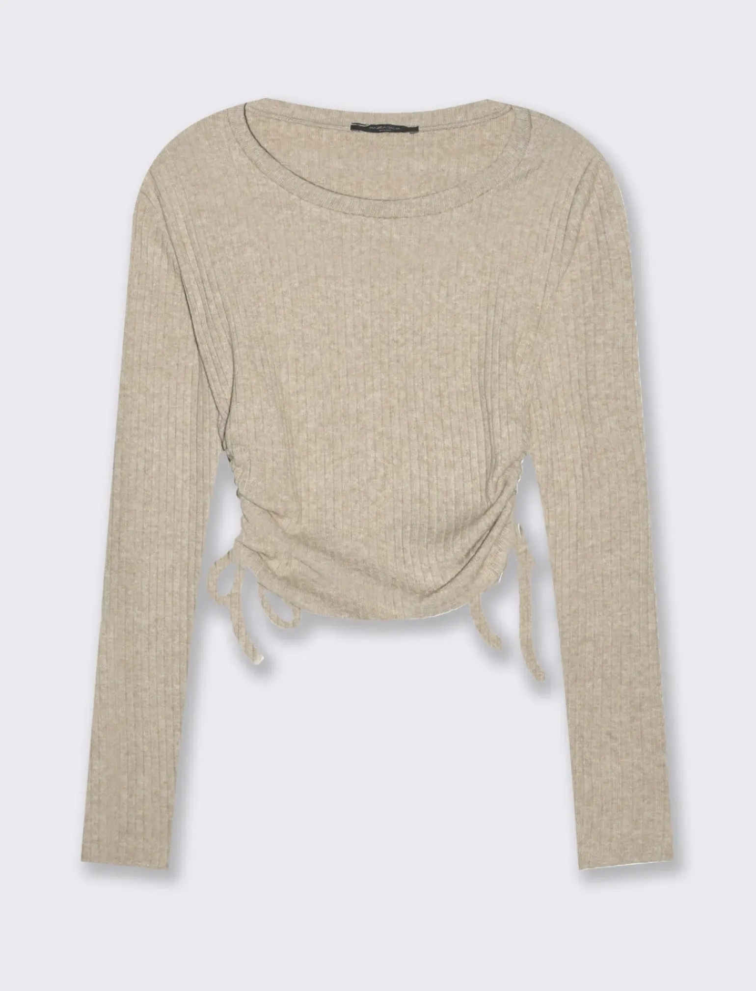 Donna Piazza Italia Maglieria<Maglia a coste con arricci sul fianco -