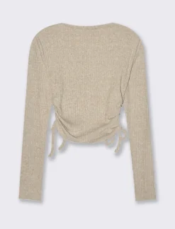 Donna Piazza Italia Maglieria<Maglia a coste con arricci sul fianco -