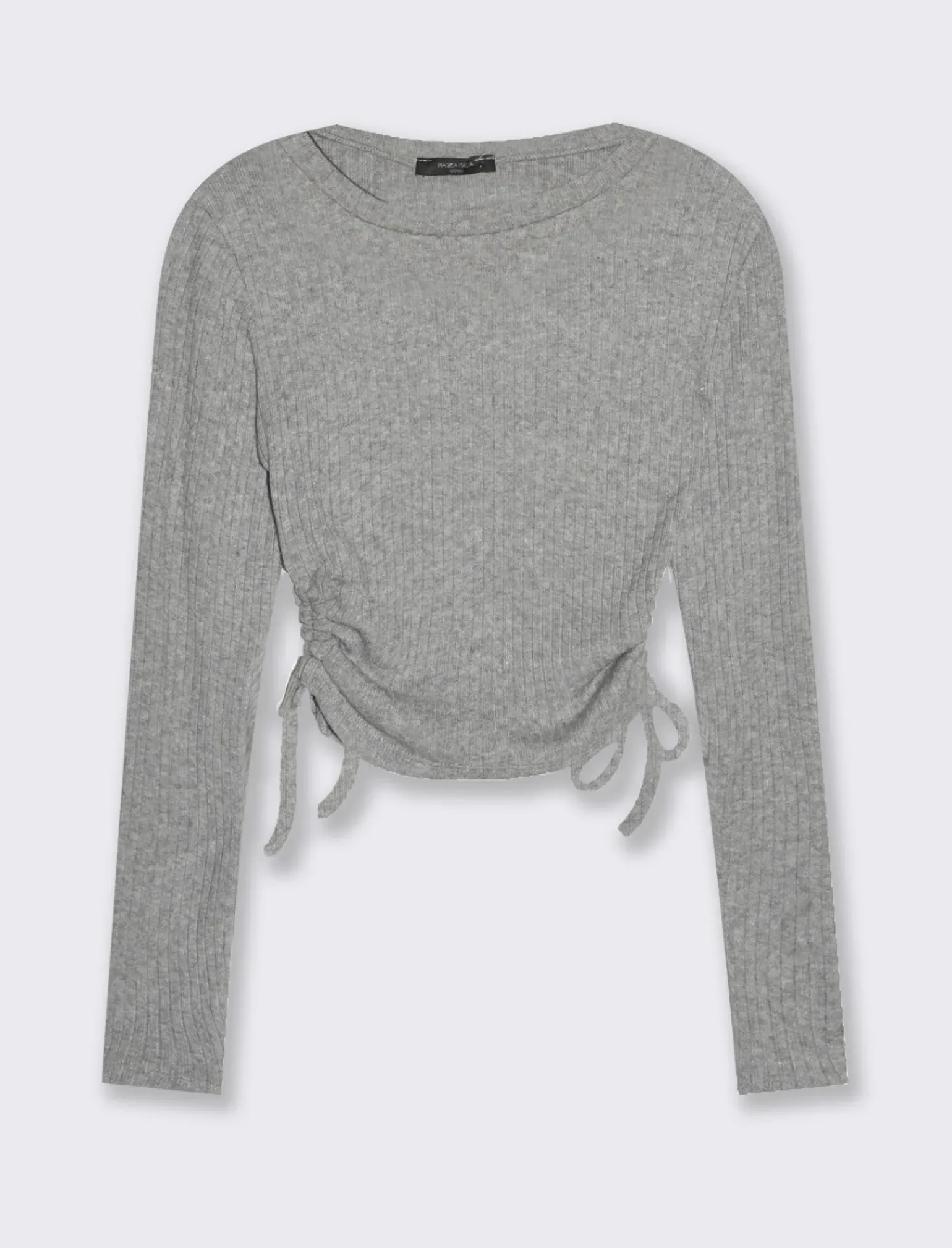 Donna Piazza Italia Maglieria<Maglia a coste con arricci sul fianco -