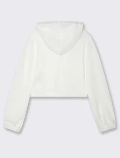 Donna Piazza Italia Maglieria<Maglia a coste con cappuccio - latte