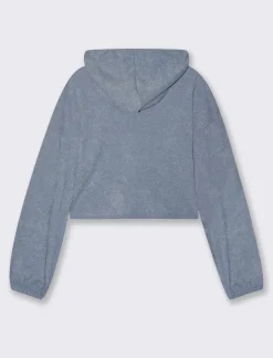 Donna Piazza Italia Maglieria<Maglia a coste con cappuccio - Denim