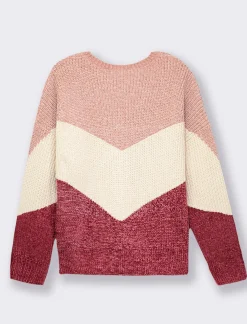 Donna Piazza Italia Maglieria<Maglia a girocollo in ciniglia con manica a T e lavorazione a righe larghe - var 2