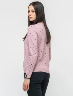 Donna Piazza Italia Donna|Maglieria<Maglia a girocollo in filato con motivo floccato stampato - antico