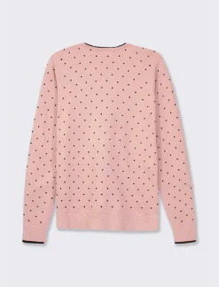 Donna Piazza Italia Donna|Maglieria<Maglia a girocollo in filato con motivo floccato stampato - antico