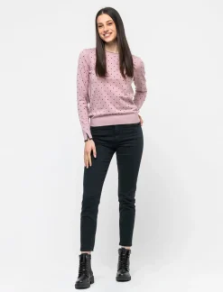 Donna Piazza Italia Donna|Maglieria<Maglia a girocollo in filato con motivo floccato stampato - antico