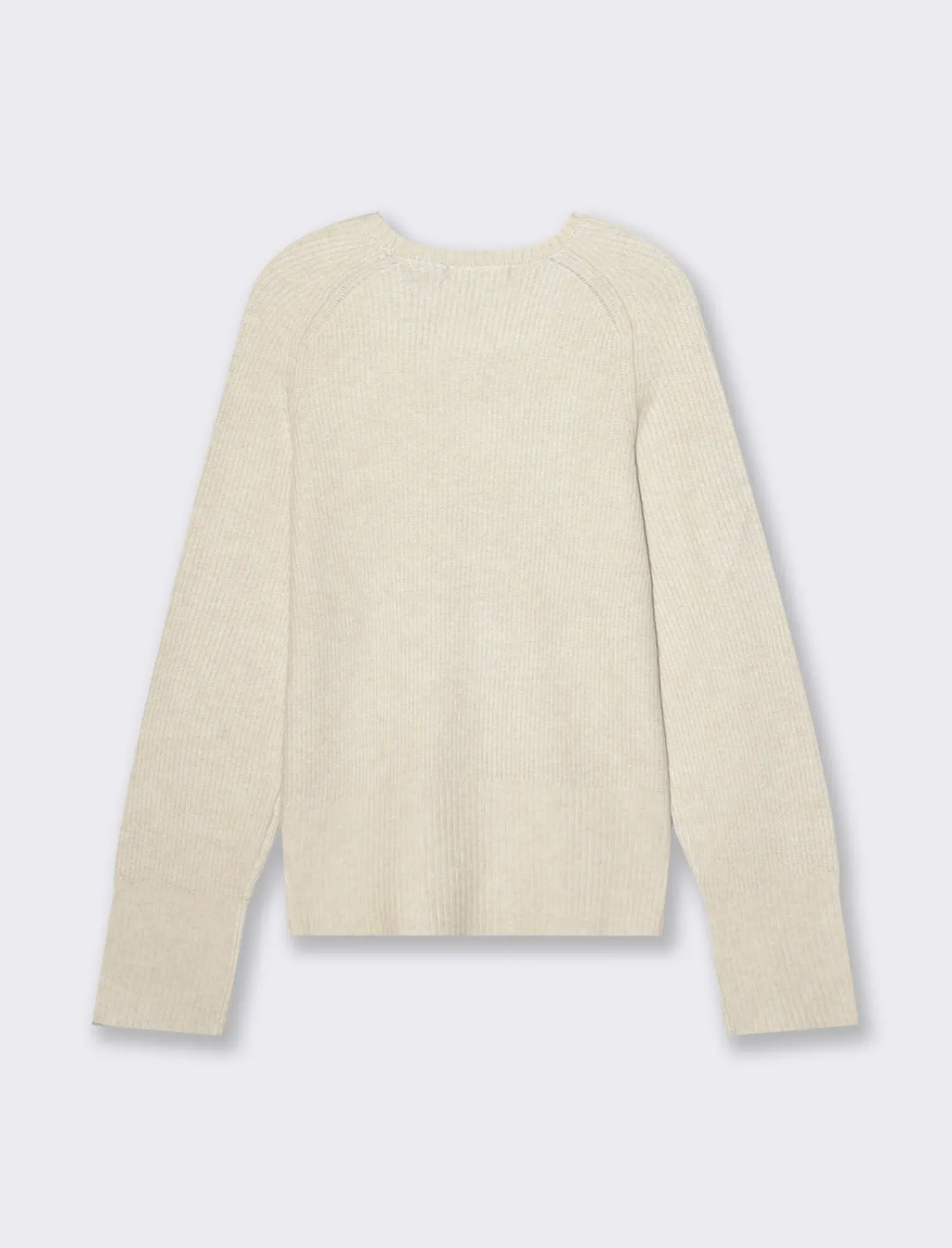 Donna Piazza Italia Maglieria<Maglia a girocollo in manica lunga con spacchi laterali - Avorio