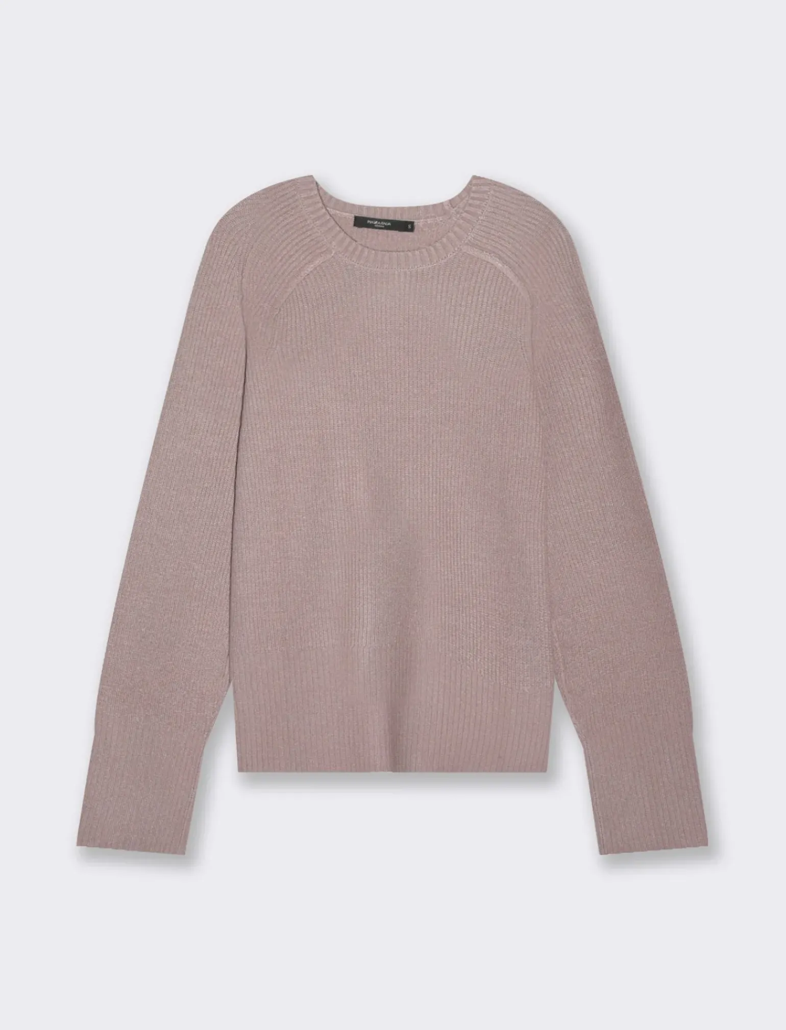 Donna Piazza Italia Maglieria<Maglia a girocollo in manica lunga con spacchi laterali - Rosa antico