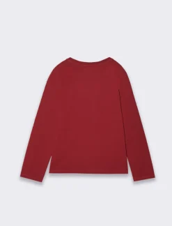 Bambino Piazza Italia Bambino|Maglieria<Maglia a manica lunga con stampa frontale - Bordeaux