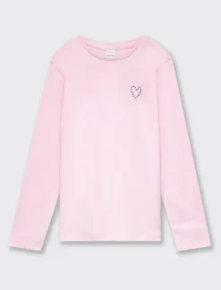 Piazza Italia Bambina|T-Shirt E Top<Maglia a manica lunga in cotone con applicazioni strass -