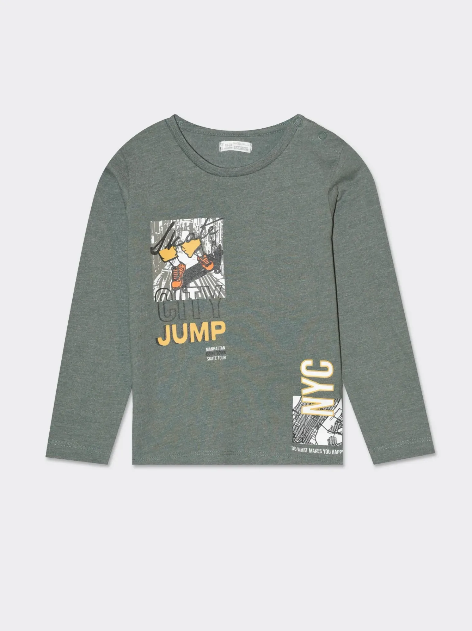 Piazza Italia Neonato|T-Shirt E Top<Maglia a manica lunga in jesrey con stampa tema skate per uno stile street - militare