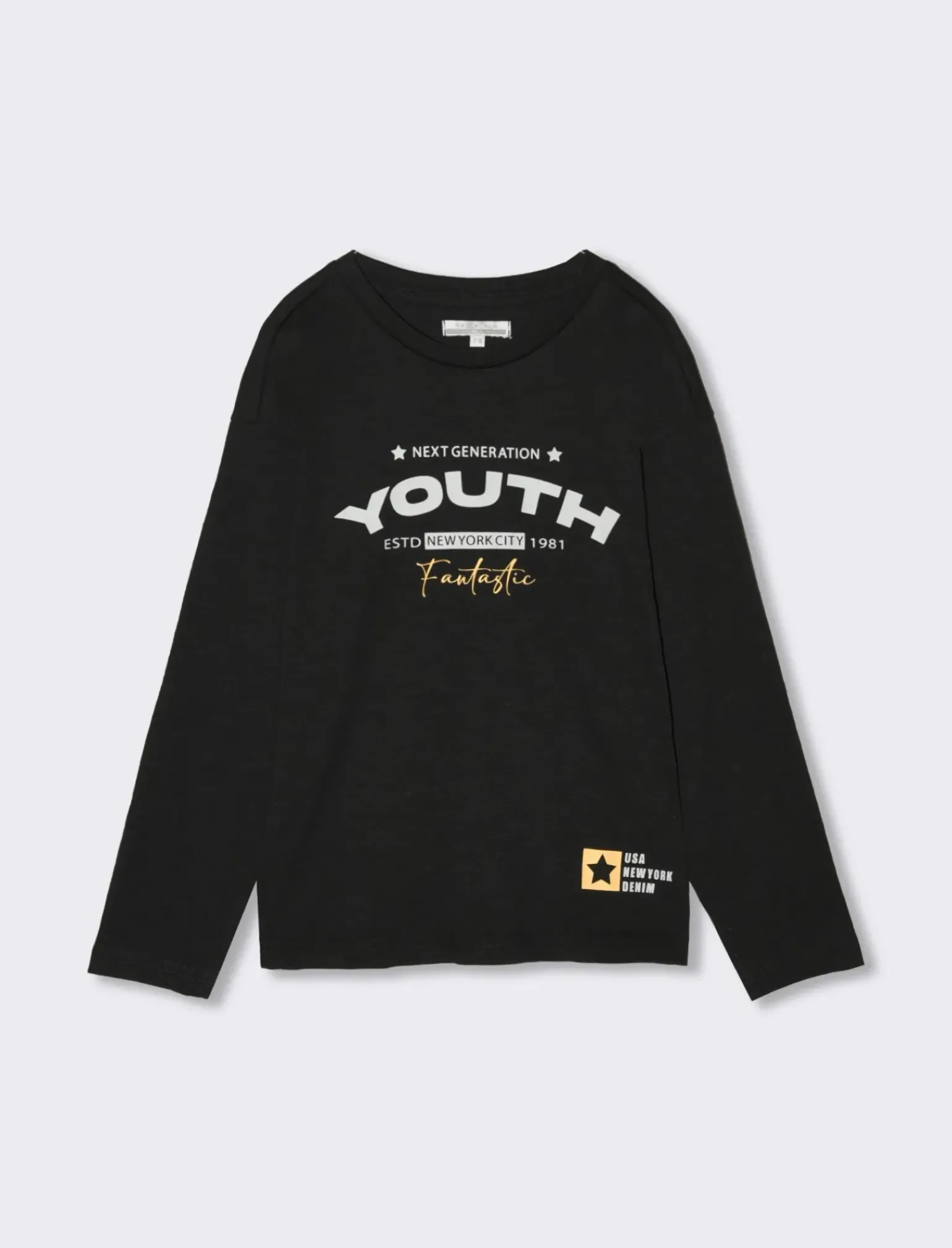 Bambino Piazza Italia Bambino|Maglieria<Maglia a maniche lunghe in jersey fiammato con stampa frontale, in quattro colori -