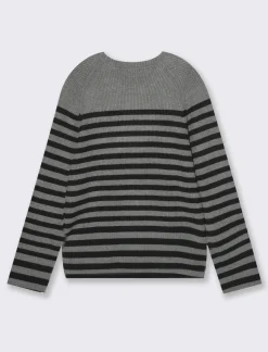 Donna Piazza Italia Maglieria<Maglia a righe in morbido filato girocollo manica lunga e spacchi laterali - var 2