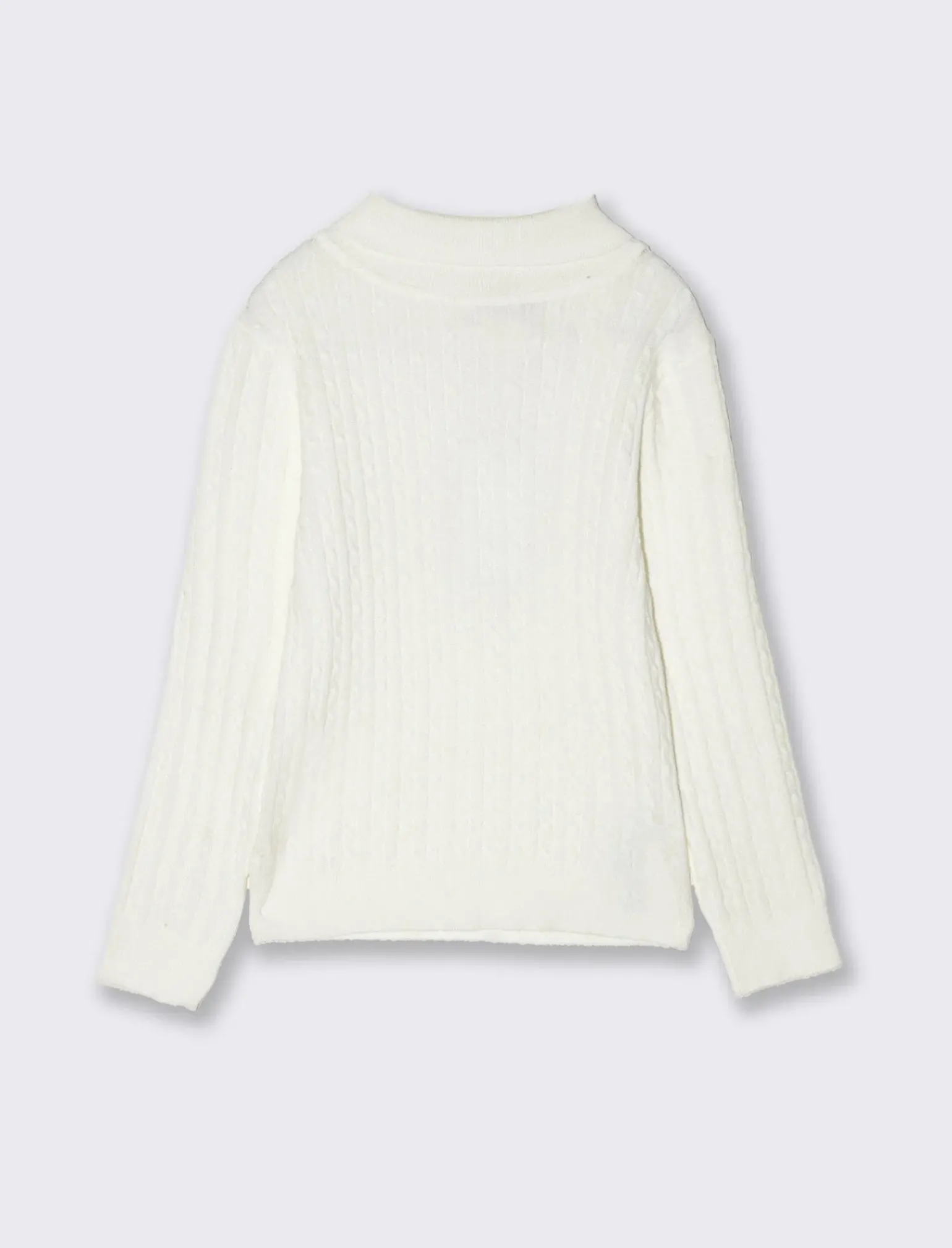 Piazza Italia Bambina|Maglieria<Maglia a trecce da bambina in viscosa collo alto - Bianco sporco