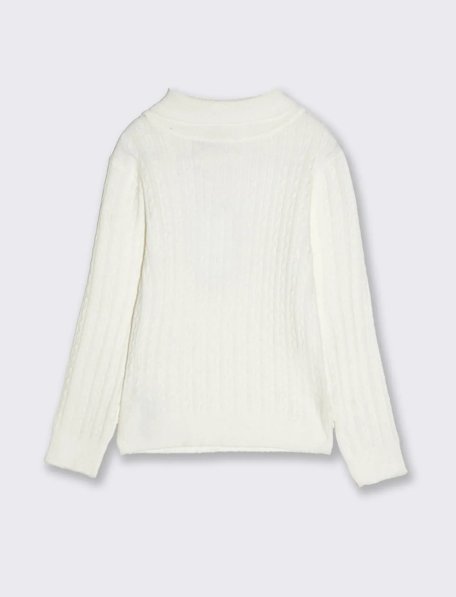 Piazza Italia Bambina|Maglieria<Maglia a trecce da bambina in viscosa collo alto - Bianco sporco
