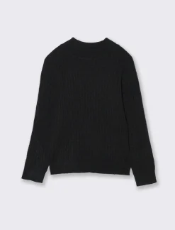 Piazza Italia Bambina|Maglieria<Maglia a trecce da bambina in viscosa collo alto - Nero