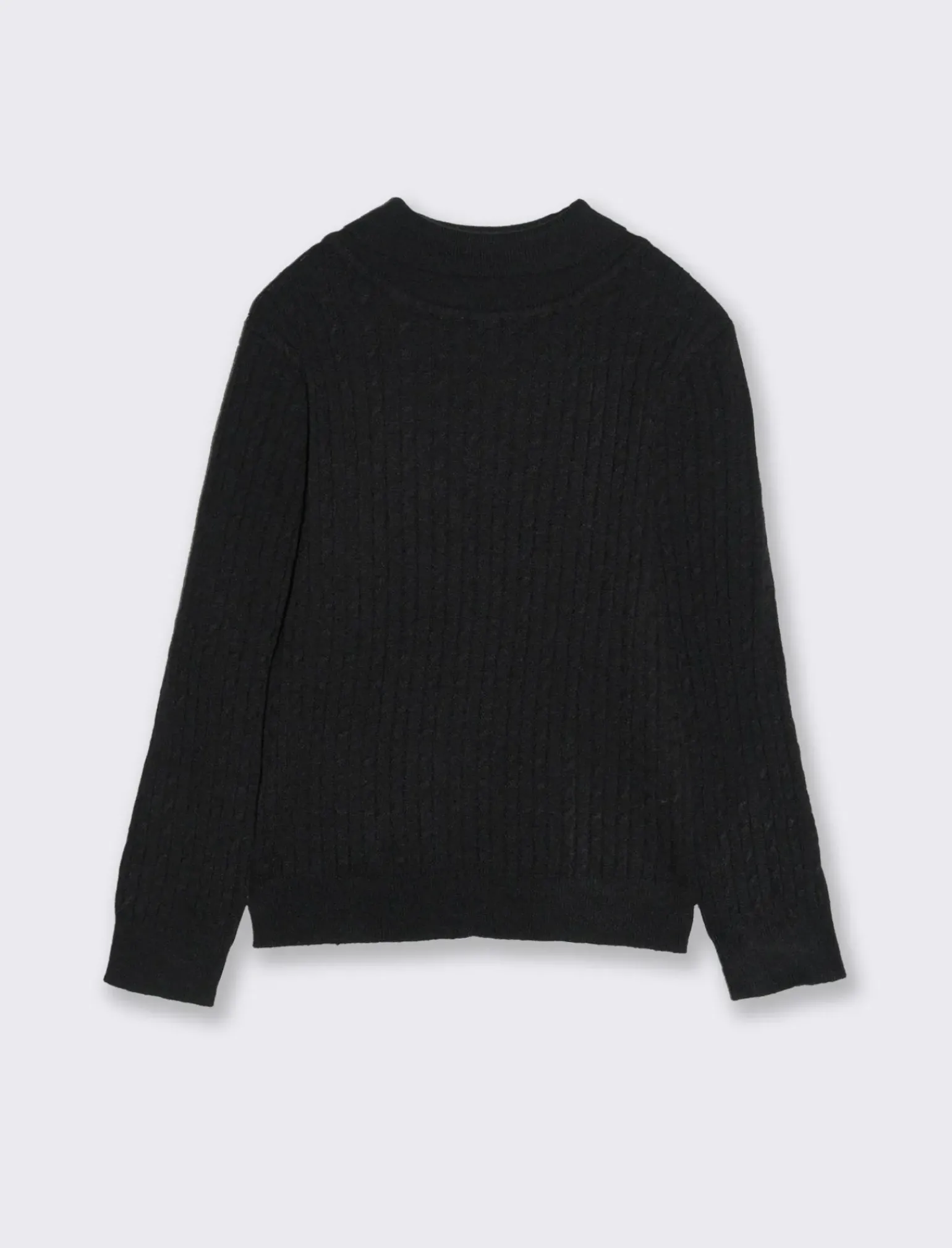 Piazza Italia Bambina|Maglieria<Maglia a trecce da bambina in viscosa collo alto - Nero