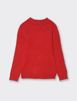 Piazza Italia Bambina|Maglieria<Maglia a trecce da bambina in viscosa collo alto - Rosso