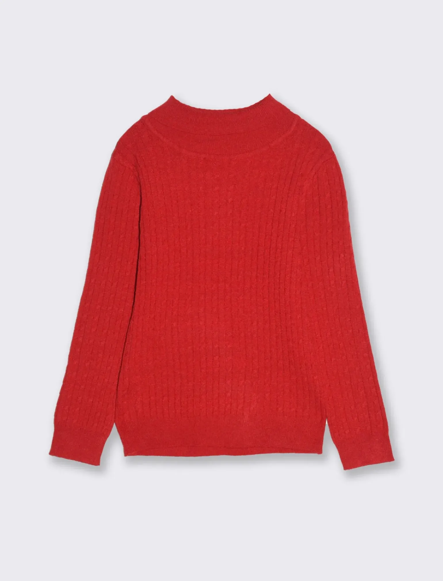 Piazza Italia Bambina|Maglieria<Maglia a trecce da bambina in viscosa collo alto - Rosso