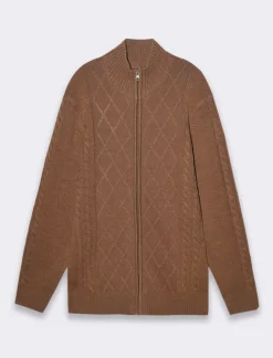 Uomo Piazza Italia Maglieria<Maglia cardigan lavorazione jacquard regular fit - fango