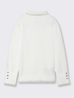 Piazza Italia Bambina|Maglieria<Maglia collo alto con bordini in filo metallizzato - sporco