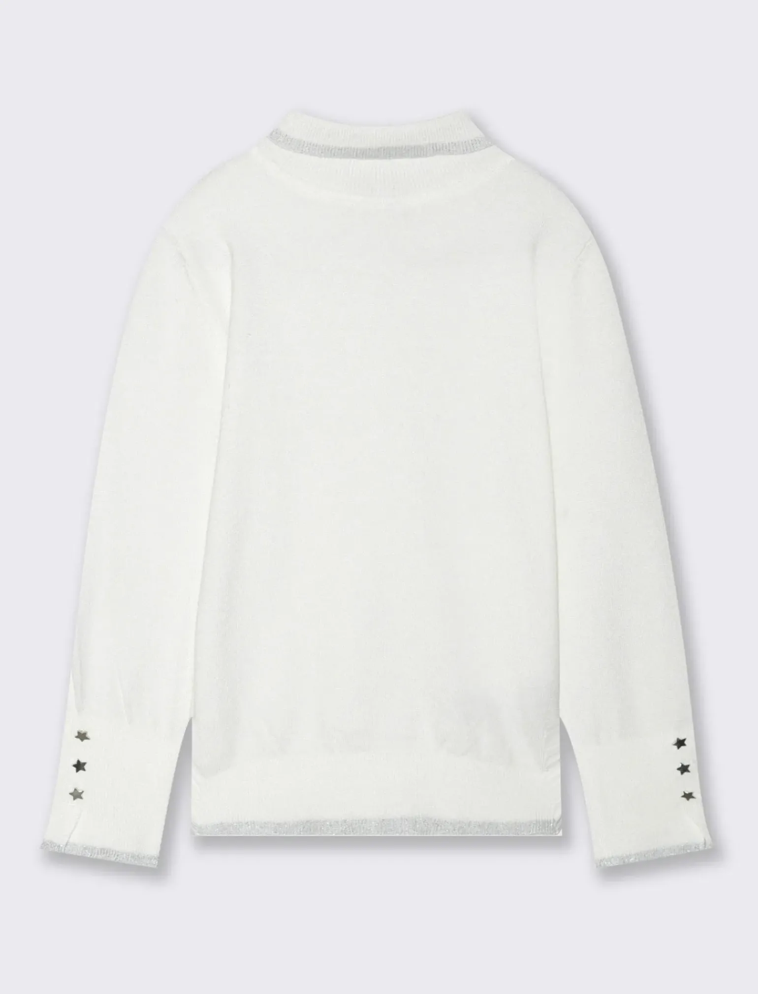 Piazza Italia Bambina|Maglieria<Maglia collo alto con bordini in filo metallizzato - sporco