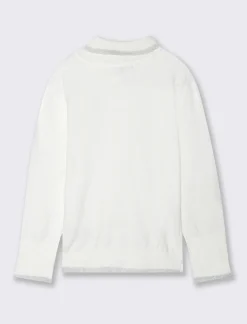 Piazza Italia Bambina|Maglieria<Maglia collo alto con bordini in filo metallizzato - sporco