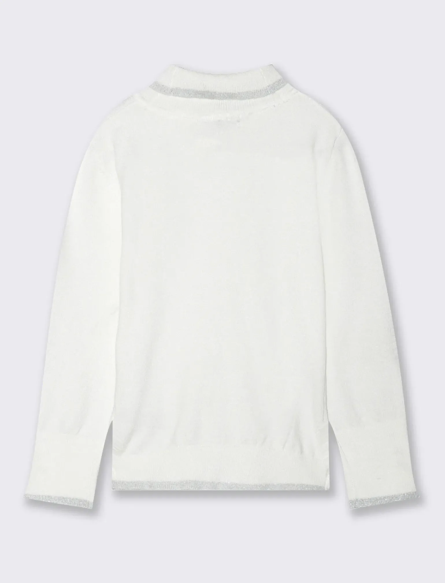 Piazza Italia Bambina|Maglieria<Maglia collo alto con bordini in filo metallizzato - sporco
